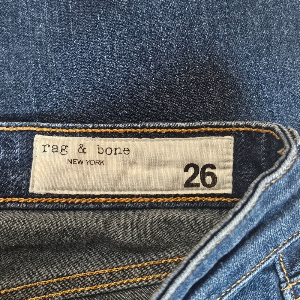 Rag & Bone Jeans Womens 26 Blue Denim Dre Low-Rise Made in USA Slim Boyfriend - Picture 8 of 12